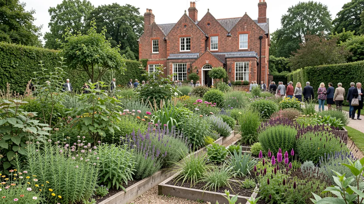 The new Physic Garden at Birmingham Botanical Gardens, showcasing medicinal and dye plants alongside Teulon Cottage.
