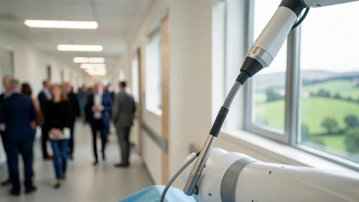 Generic image of a robotic surgical instrument in a hospital setting.