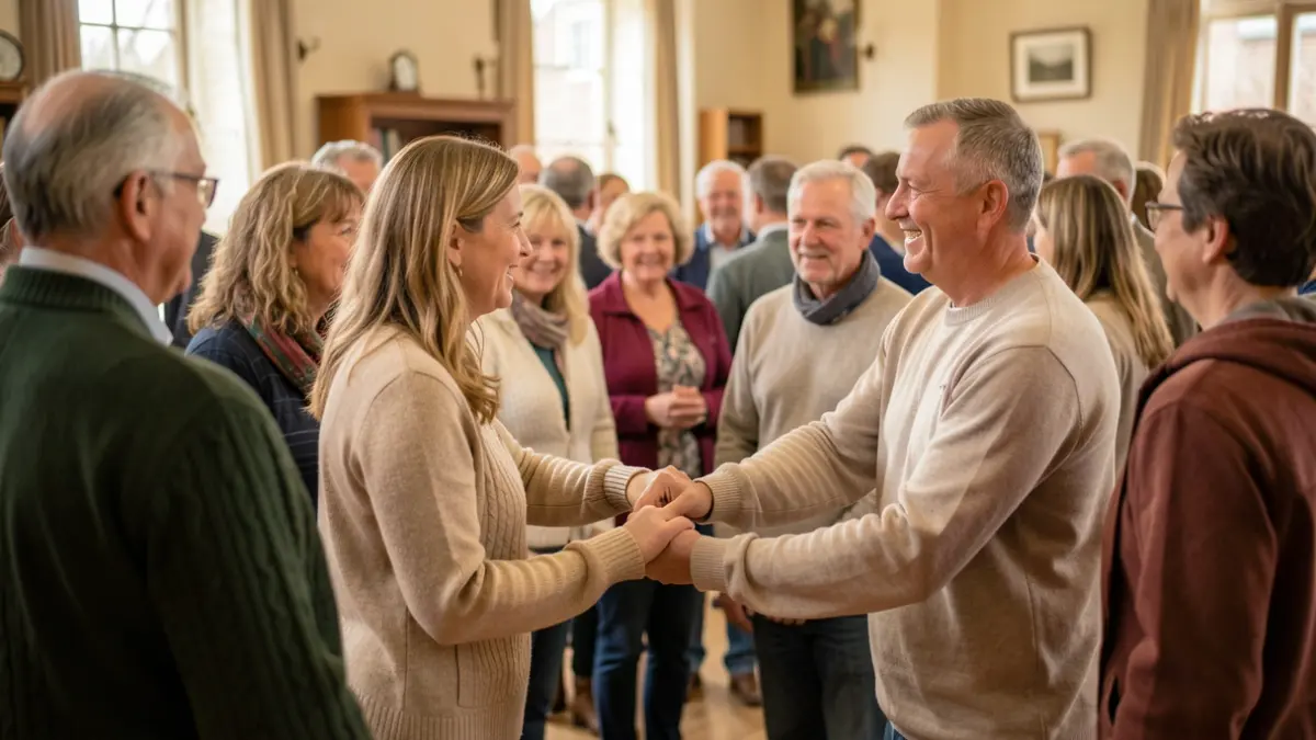 A diverse group of people showing support and connection, representing kinship families in Coventry.