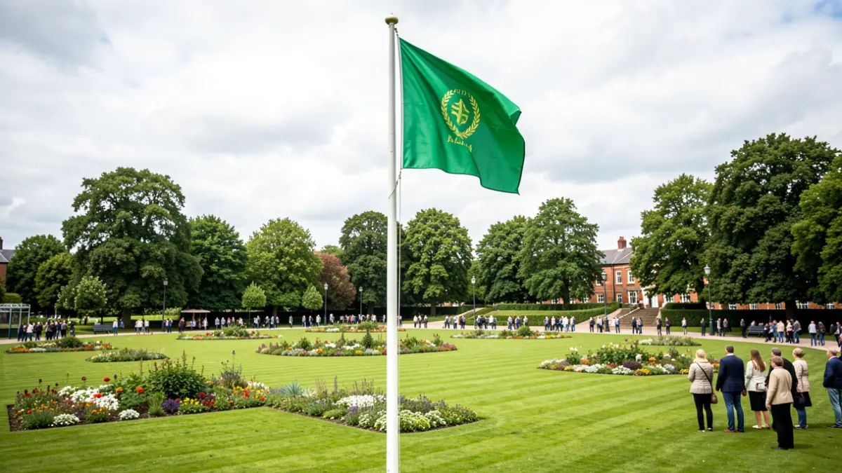 Victoria Park in Ilkeston flying the Green Flag award.