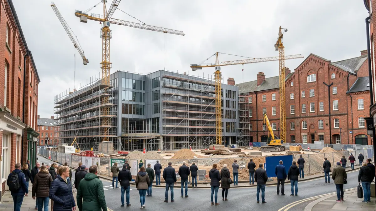 Construction site for the new Innovation Centre in Redditch town centre.