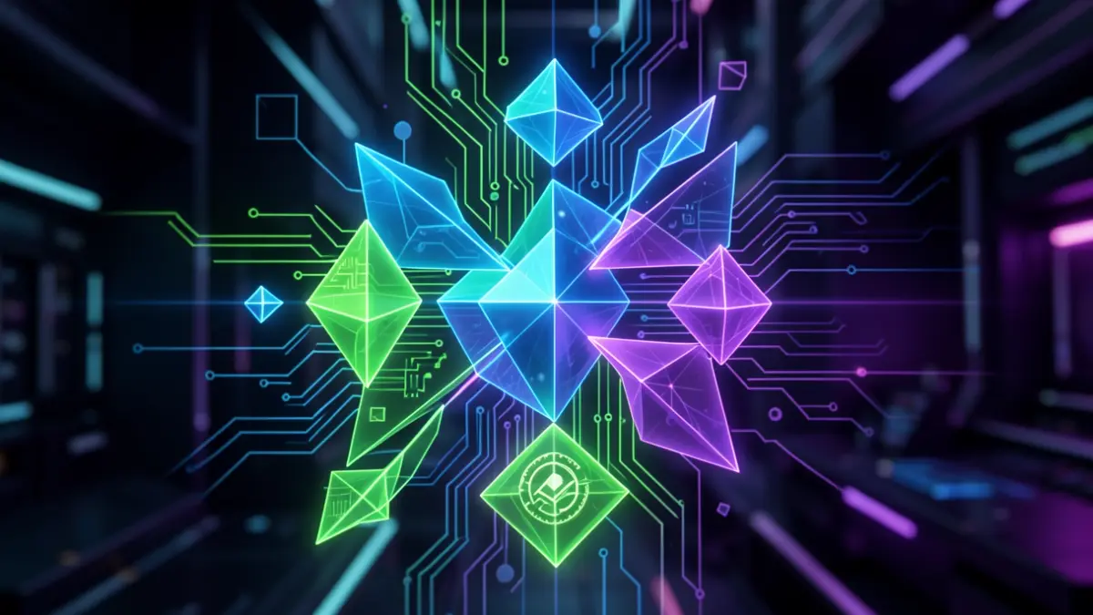 Generic image of abstract digital patterns and glowing shapes, representing technology and creativity.