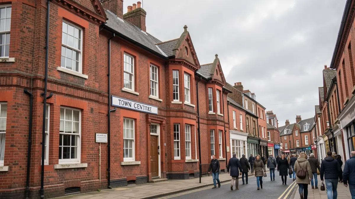 Generic image of a town centre building in The Midlands.