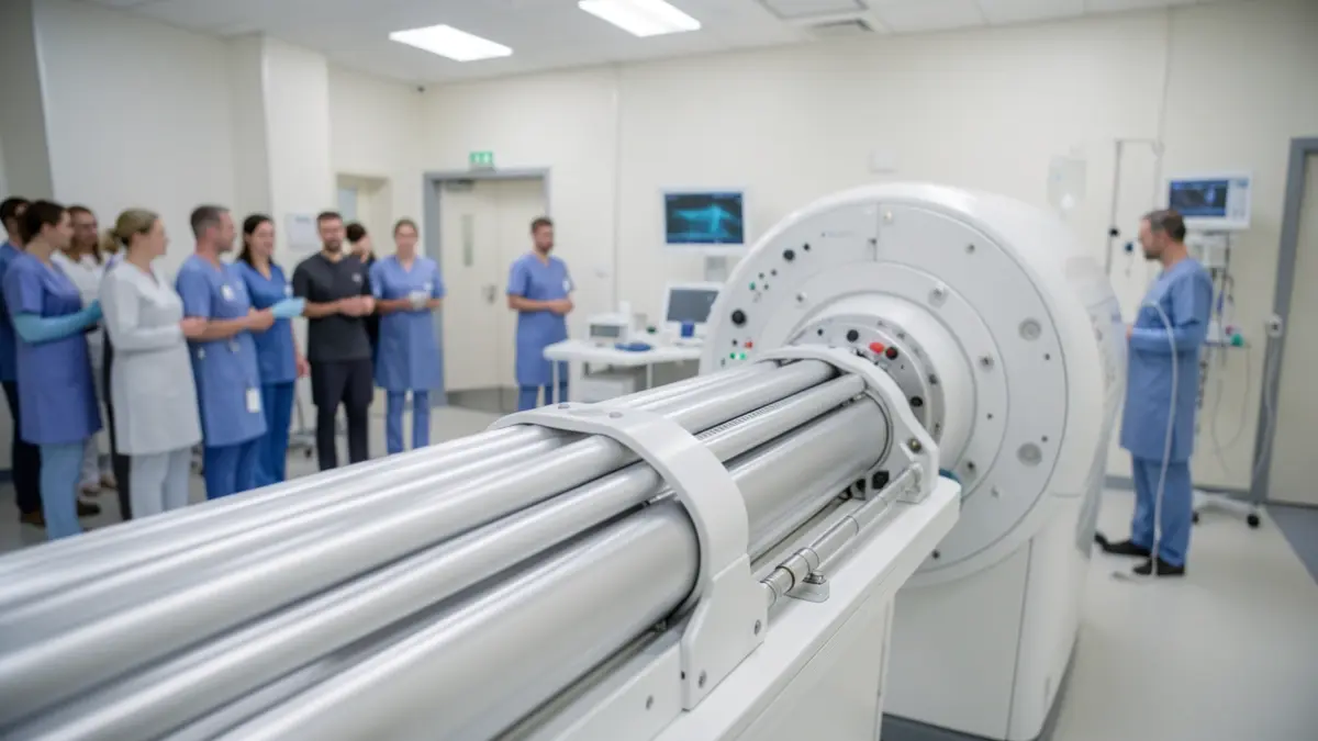 Generic image of a radiotherapy linear accelerator machine in a hospital setting.