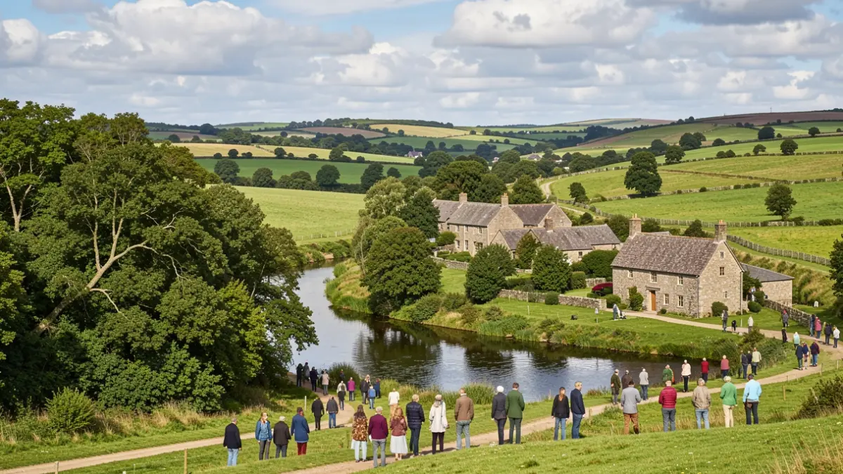 A scenic view of the Lincolnshire countryside, showcasing its natural beauty and heritage sites.