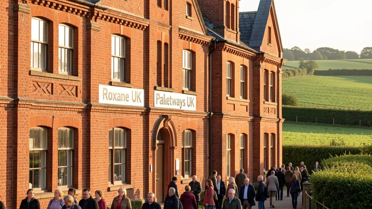 Generic image of a red-brick industrial building with company names visible, in The Midlands.