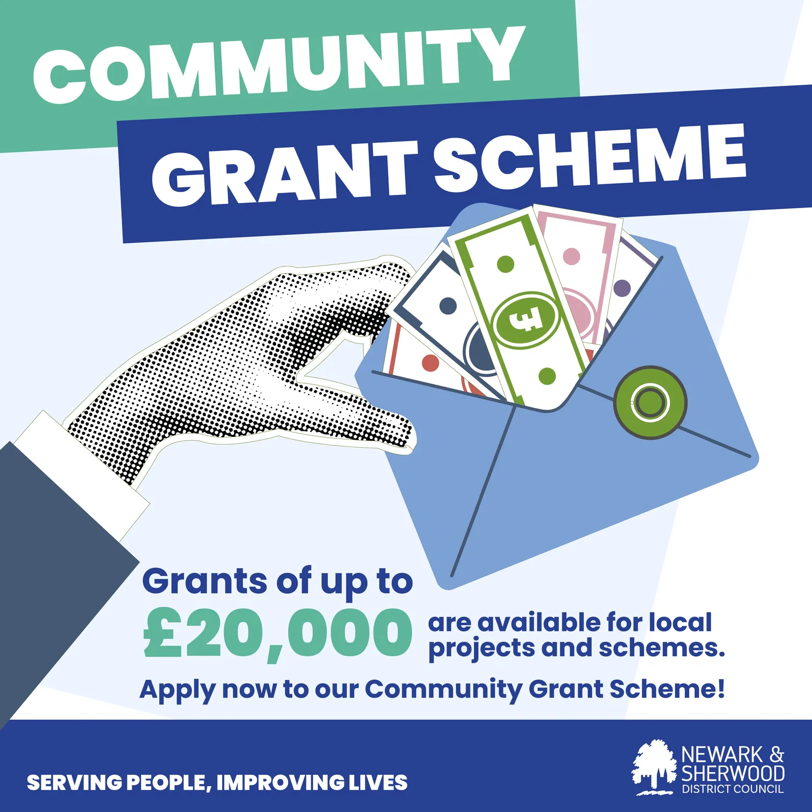 Image of graphic promoting the community grant scheme