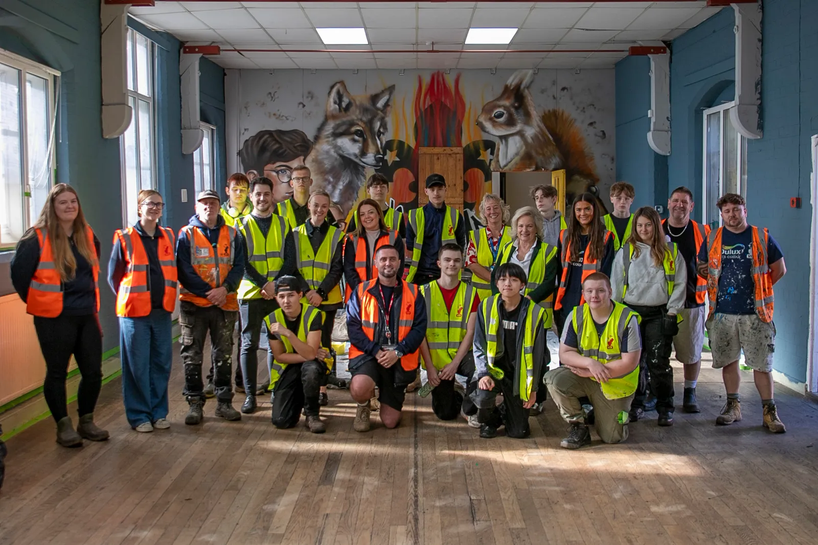 Volunteer It Yourself - Group photo inside with Penny Taylor and Cllr Rowan Cozens