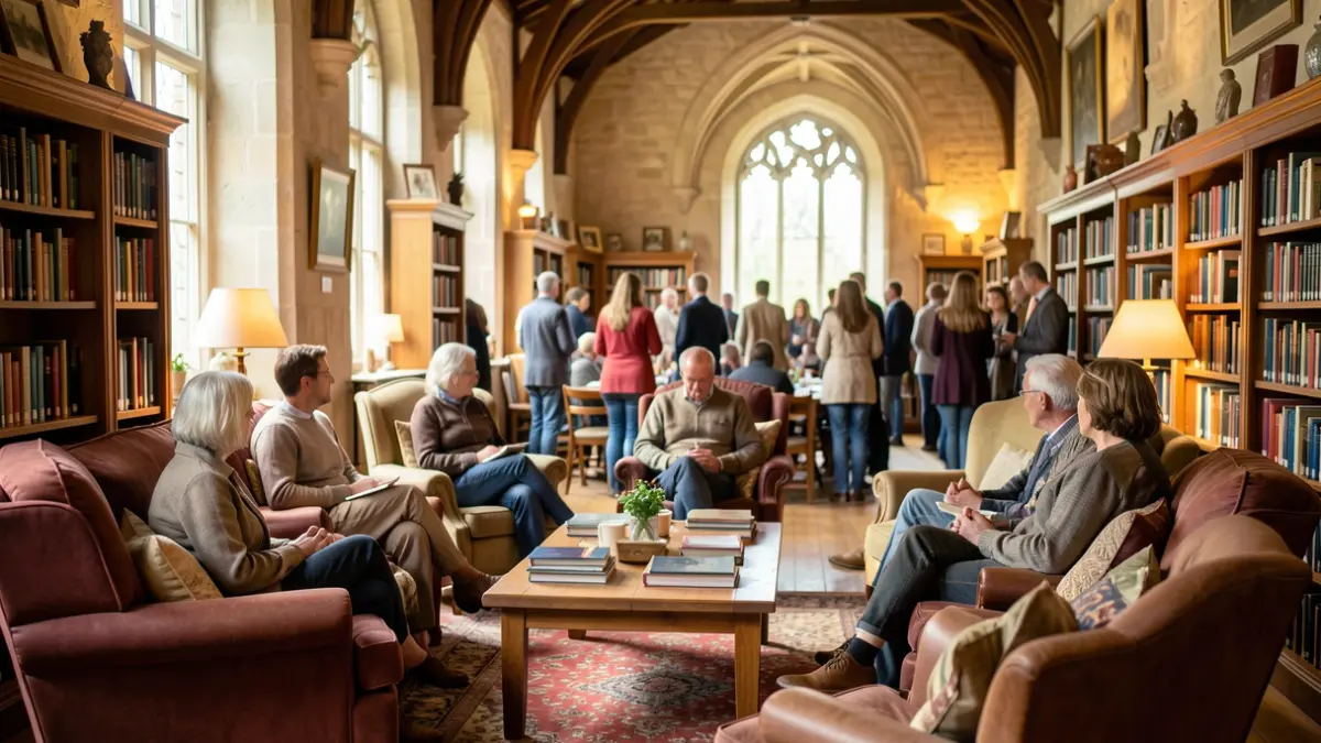 Generic image of a welcoming library space within a historic building.