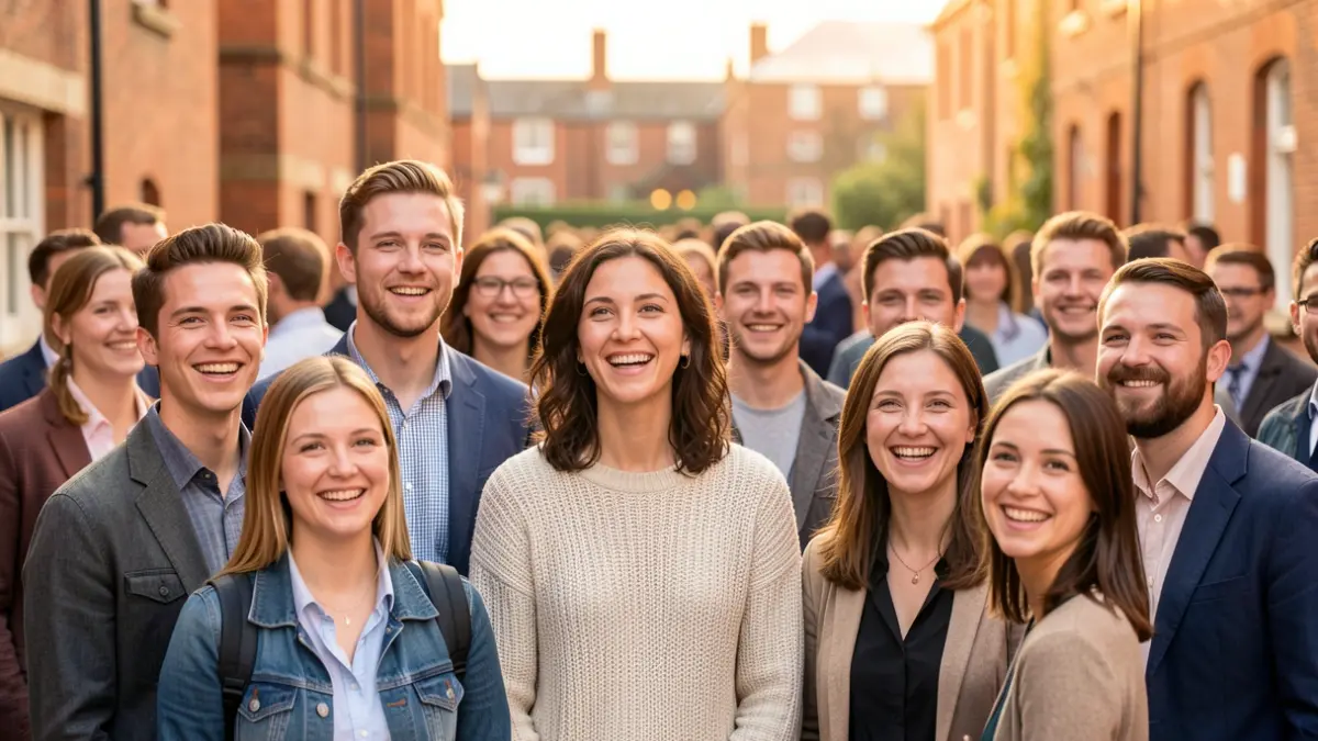 Generic image of a diverse group of young adults celebrating achievements in an academic or professional setting.