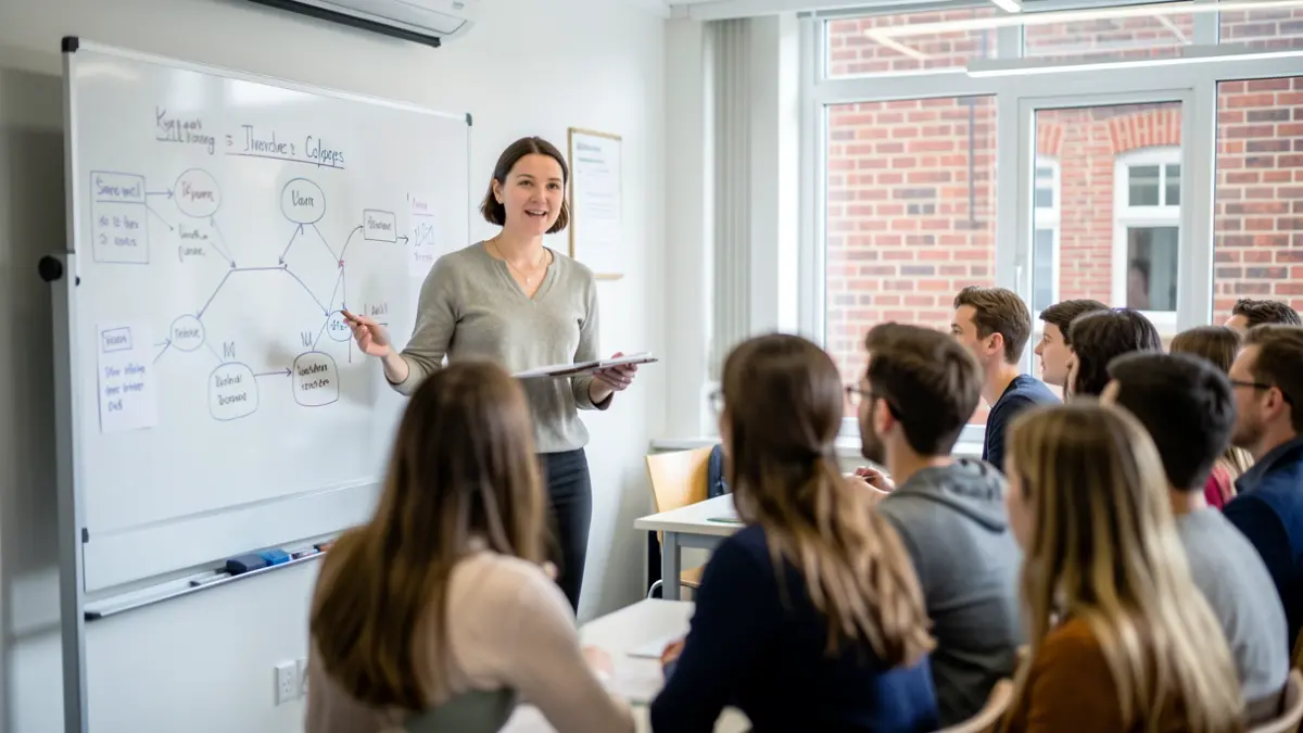 Generic image: with one student presenting to peers.