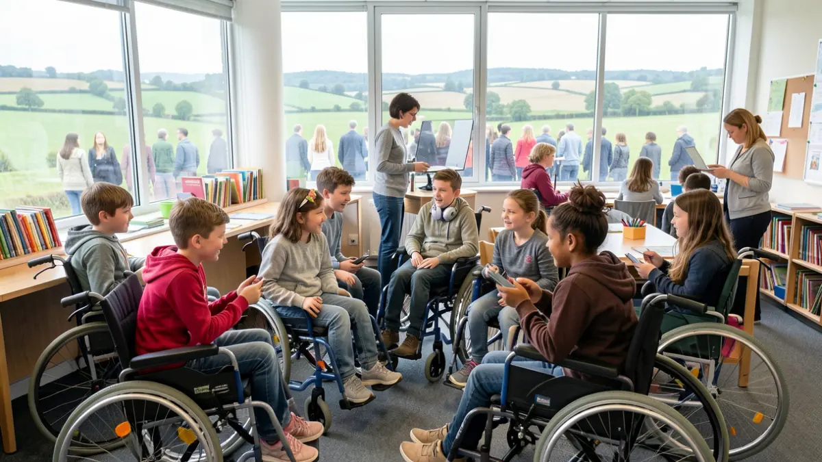 Generic image of children and young people with special educational needs and disabilities engaging in learning activities in a supportive environment.