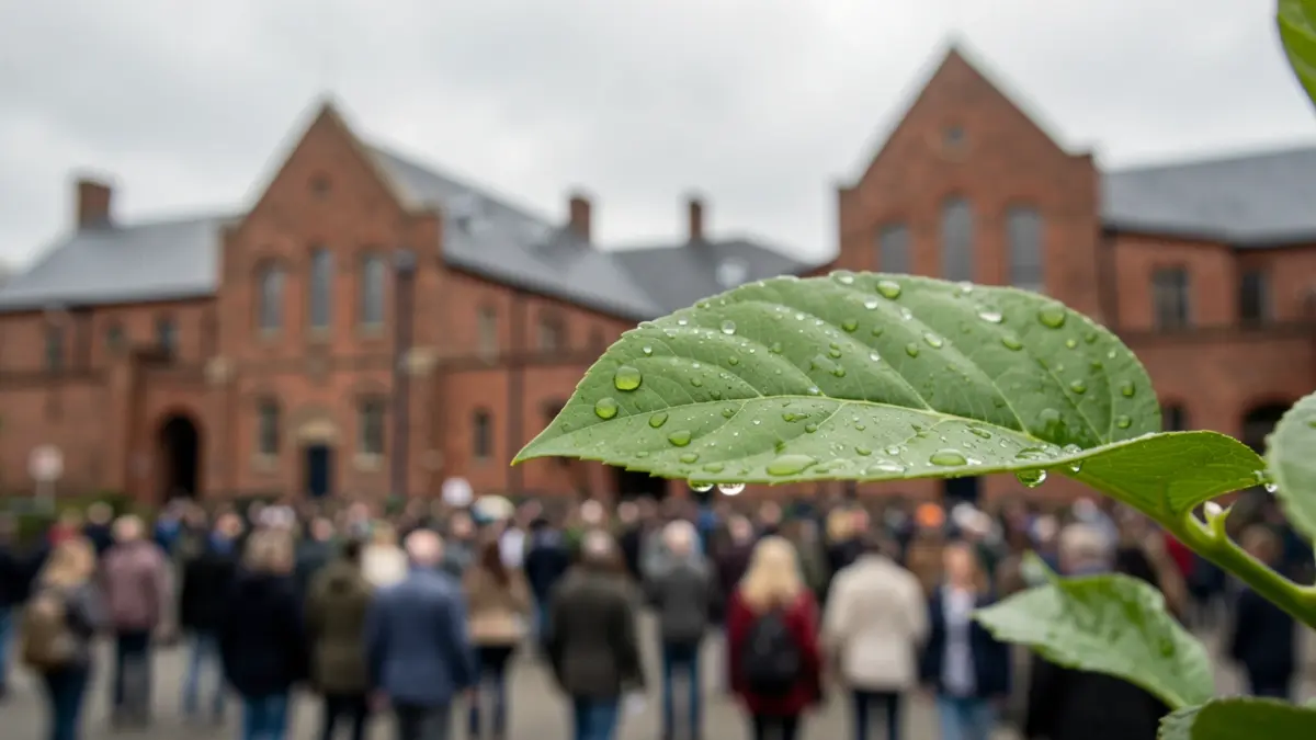 Generic image of a green leaf with dew drops, representing environmental initiatives.