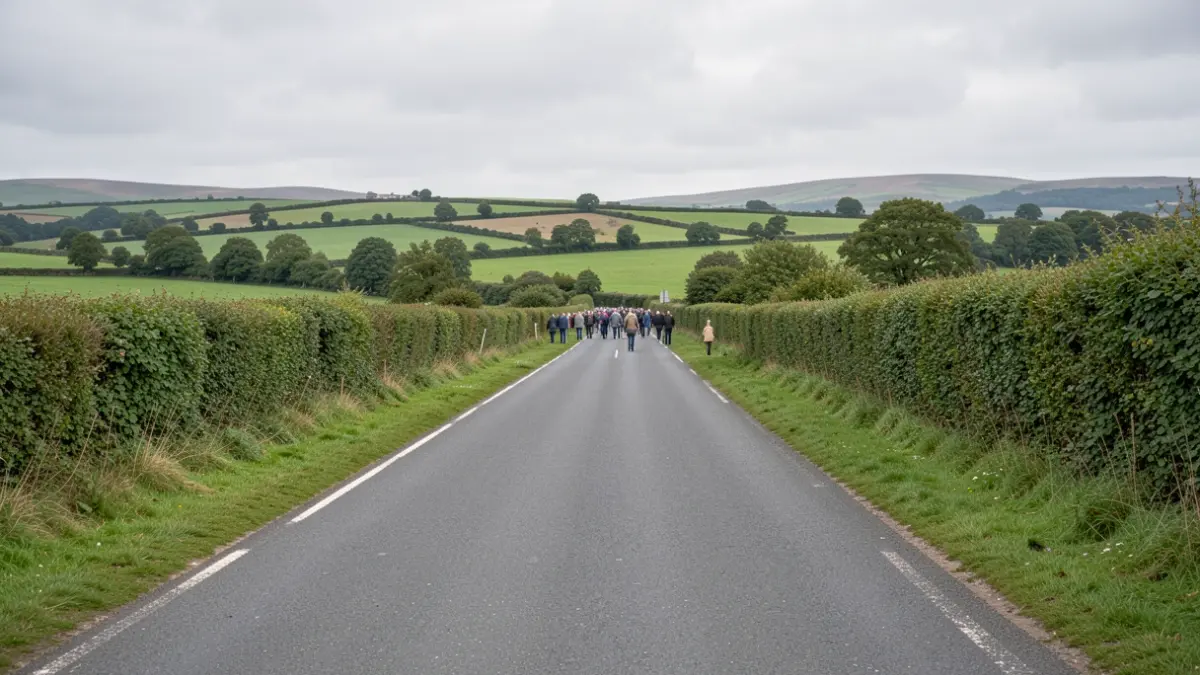 Generic image of a well-maintained road in the Staffordshire countryside.