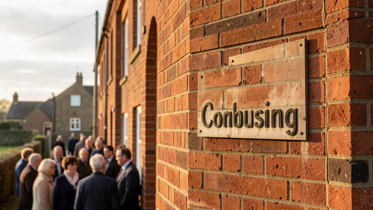 Generic image of a red brick council housing building facade.