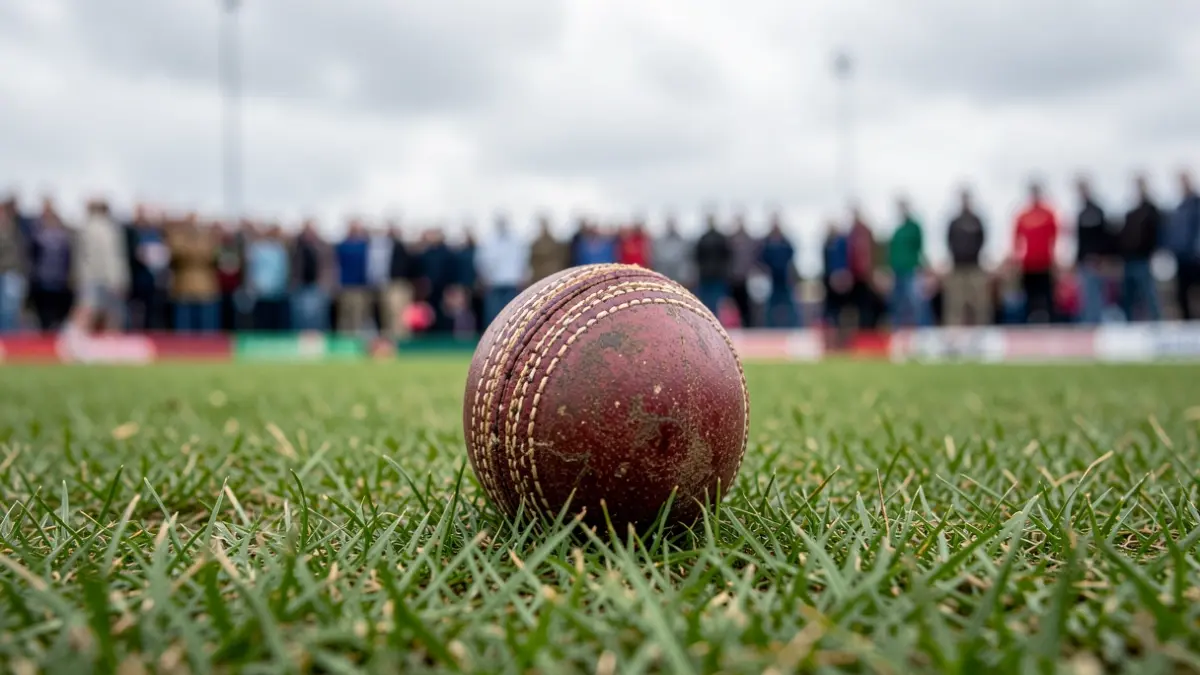 Generic image of a cricket ball on grass.