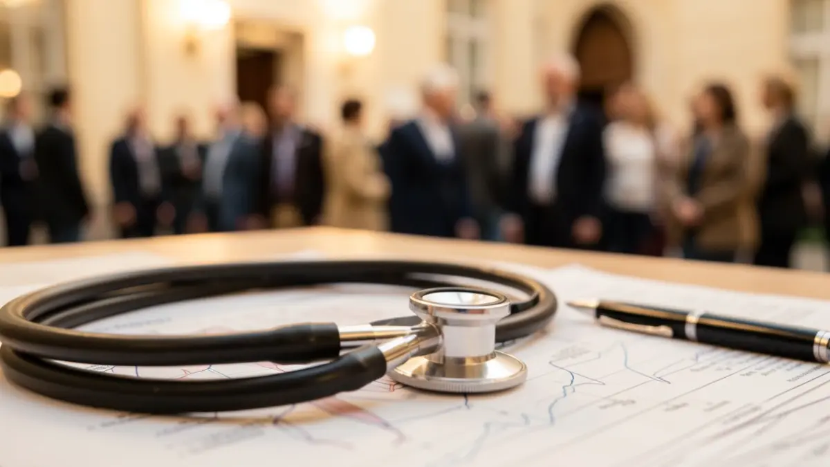 Generic image of a stethoscope on medical documents.