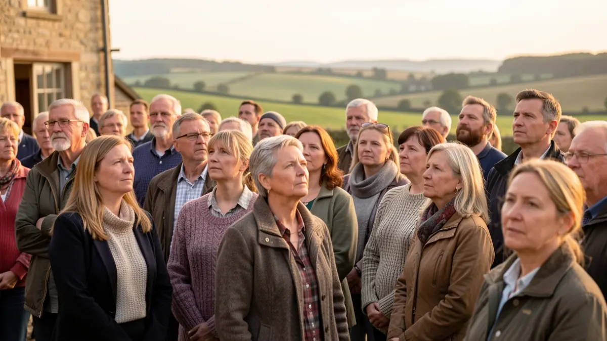Generic image of a diverse group of people looking towards a hopeful future, with elements suggesting family and support.