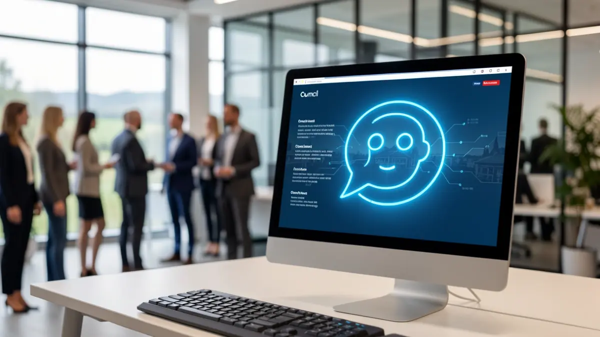 A virtual assistant chatbot interface on a screen, representing West Northamptonshire Council's new digital service.