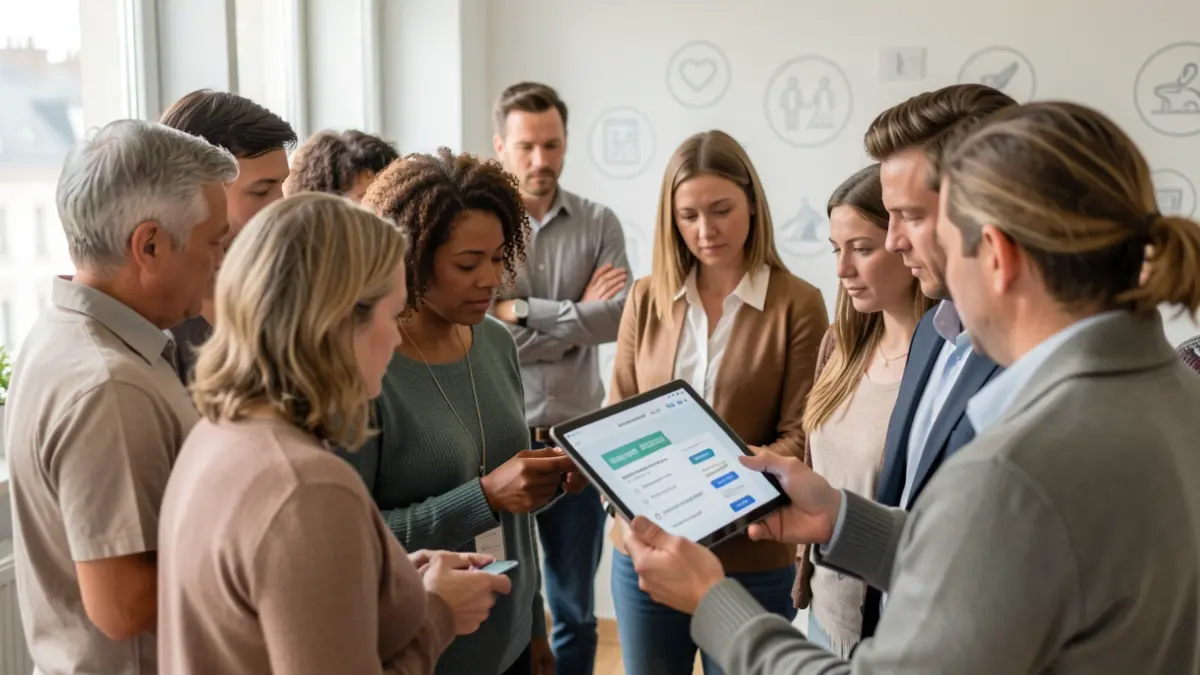 Generic image of people engaging with a digital survey about healthy lifestyles.