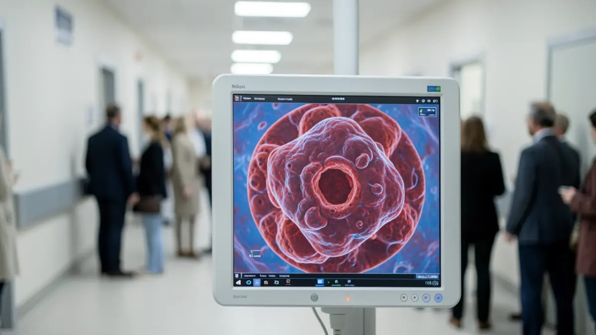 Generic image of a medical scanner display showing an abstract representation of a blood clot.